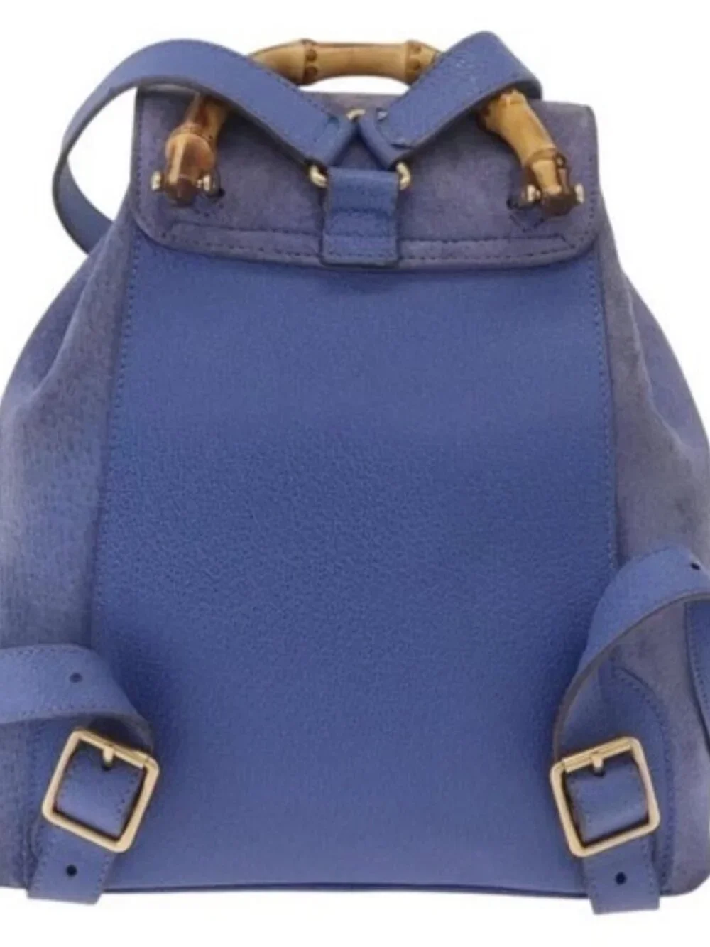 GUCCI Bamboo Backpack Suede Blue 003 8030 3444 Auth ki6661A